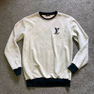 Louis Vuitton beige and black crew neck sweatshirt